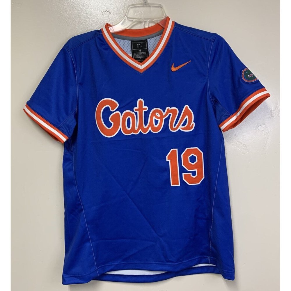 Nike Florida Gators Vapor V-Neck Softball Jersey Women's Medium Blue CK0413-493